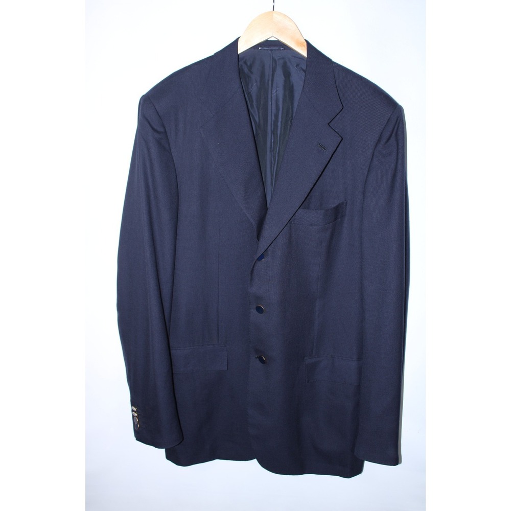 Kiton Men's Size 52 Navy Blue 100% Cashmere Formal Business Suit Jacket